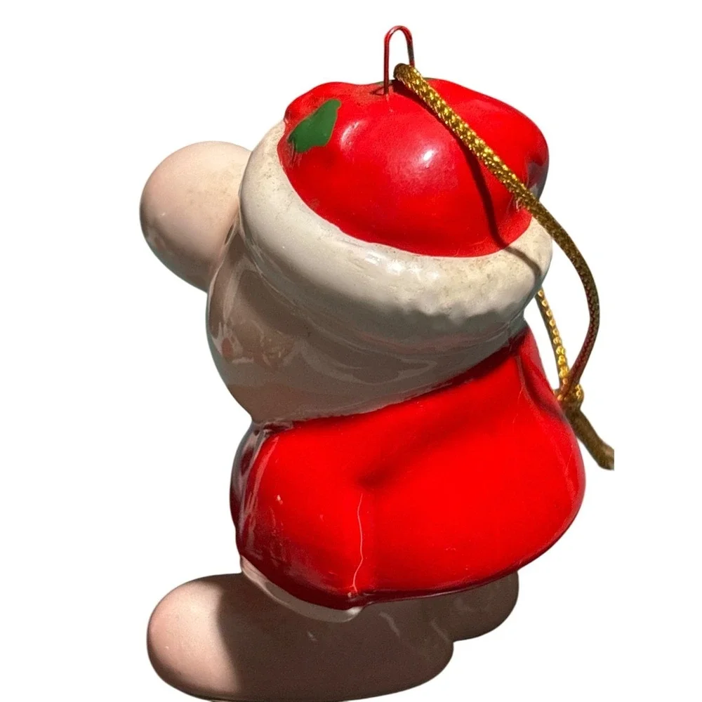 Ziggy Santa Claus Ornament Figurine Japan 1980 Ceramic Red & White Christmas Hol